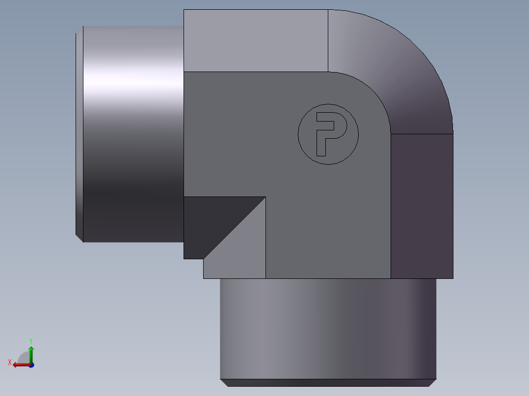 弯接头-W、1D9-36后视图