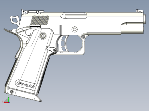 手枪左轮冲锋枪老式狙击步枪设计3D图纸ops-m-dot-r-p-45-cal inventor igs stl后视缩略图