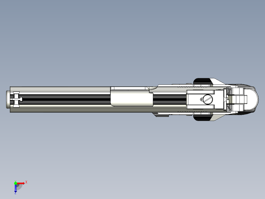 手枪左轮冲锋枪老式狙击步枪设计3D图纸ops-m-dot-r-p-45-cal inventor igs stl俯视图