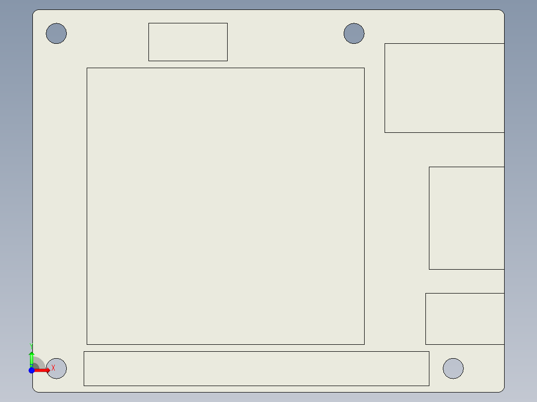 Odroid N2L - 基本尺寸和端口前视图