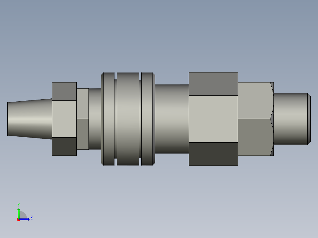SM40+PP40带自锁气管接头左视图