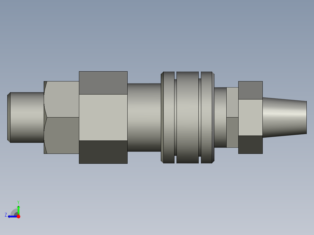 SM40+PP40带自锁气管接头右视图