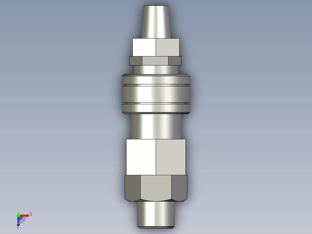 SM40+PP40带自锁气管接头俯视图