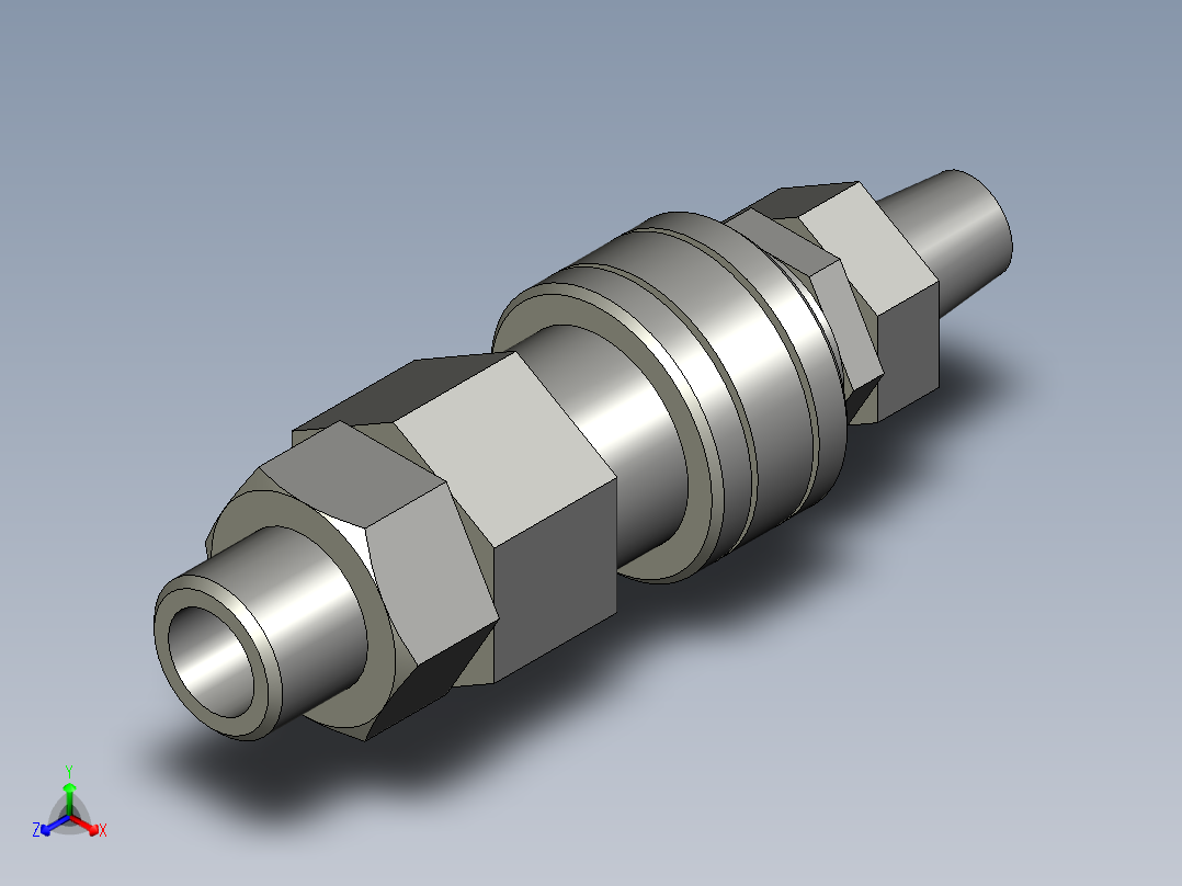 SM40+PP40带自锁气管接头正等轴测图