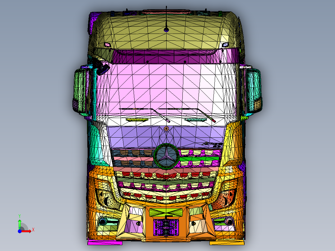 道路大型物件运输车前视图