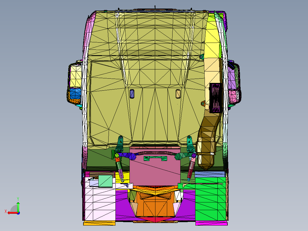 道路大型物件运输车后视图