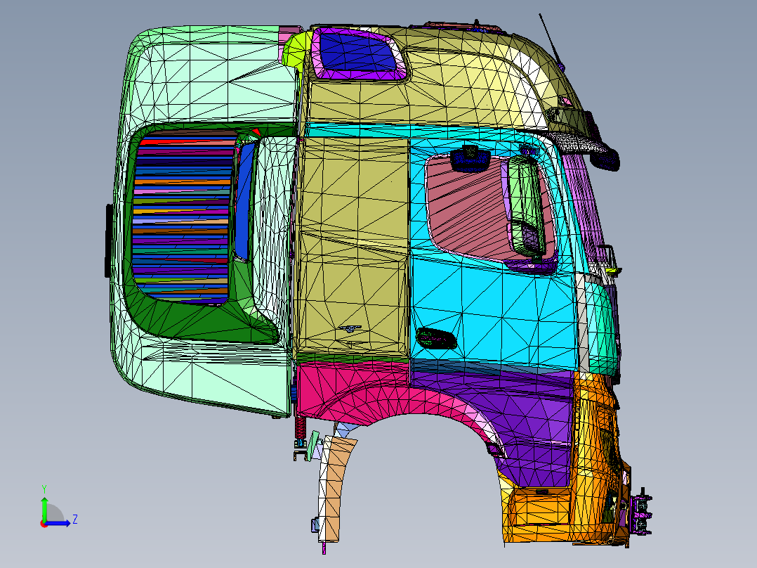 道路大型物件运输车左视图