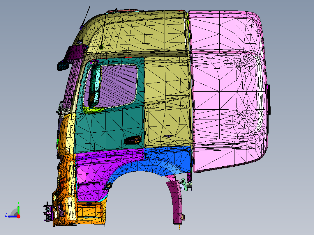 道路大型物件运输车右视图