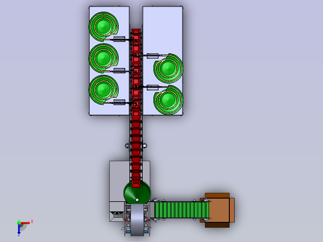振动盘包装机器俯视图