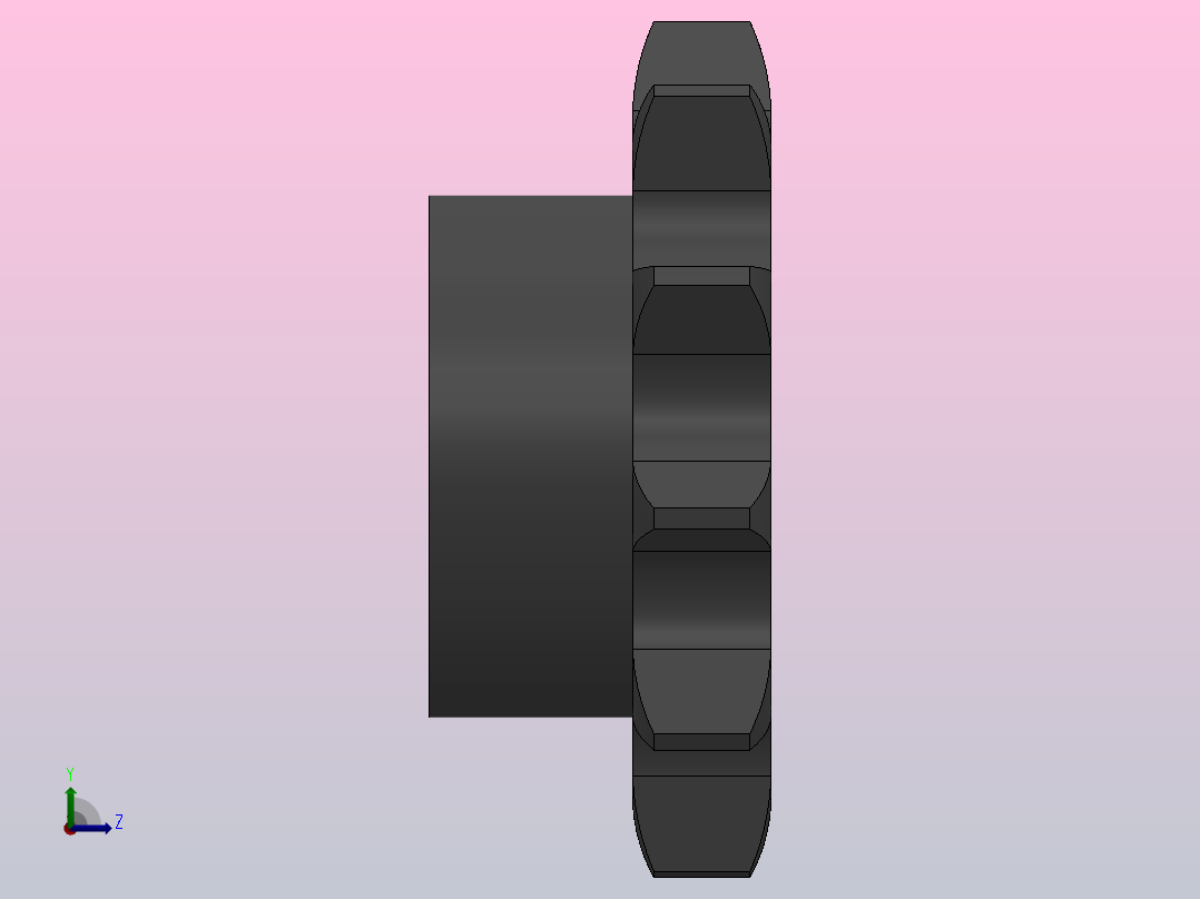 直孔链轮16B型_11-16B-1右视图