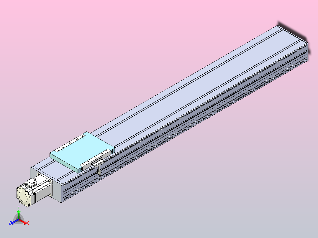 滚珠丝杠直线轴带导轨全封闭TPA-HCR-175D-2510C-L1050-M-Y-P75-N3主视图