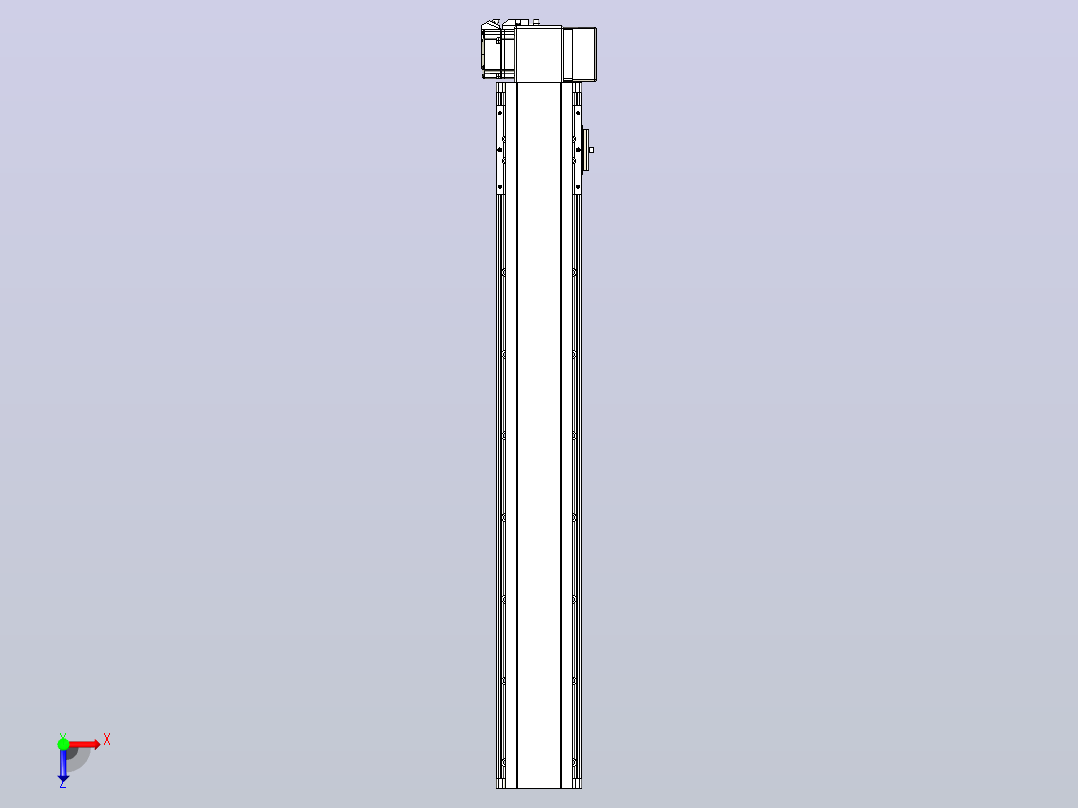 皮带直线轴半封闭可选导轨TPA-HNB-105D-90-L650-LP-C-P20-N3俯视图