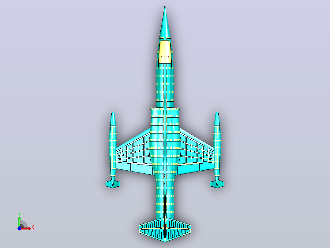 F-104战机实体组装模型前视图