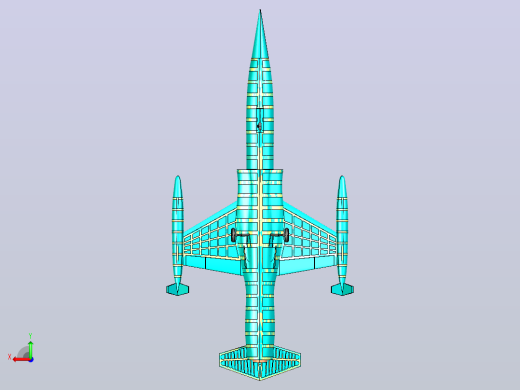 F-104战机实体组装模型后视缩略图