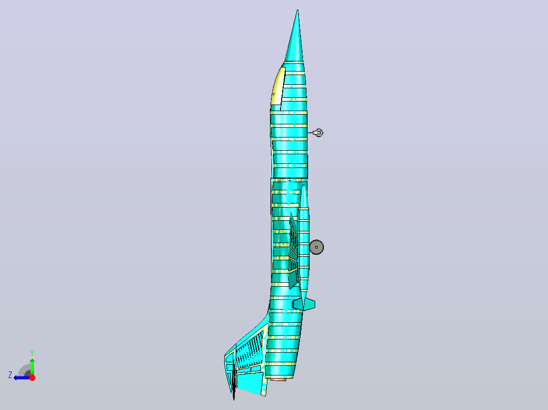 F-104战机实体组装模型右视图