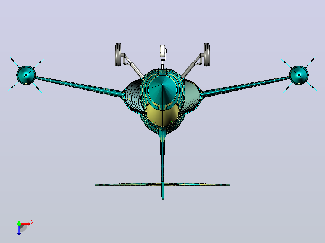 F-104战机实体组装模型俯视图