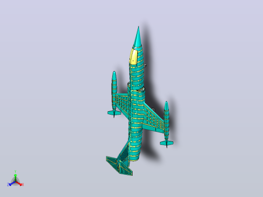 F-104战机实体组装模型正等轴测缩略图