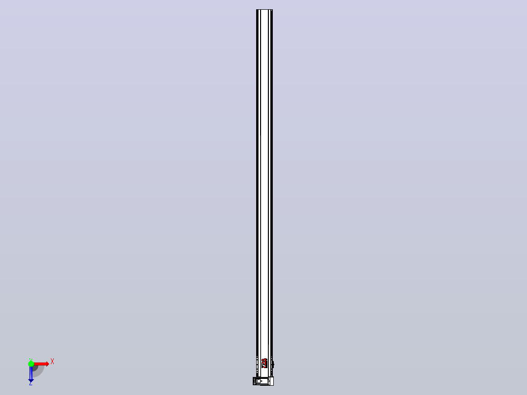 皮带直线轴半封闭可选导轨TPA-HNB-120D-110-L2550-RU-Y-P40-N3俯视图