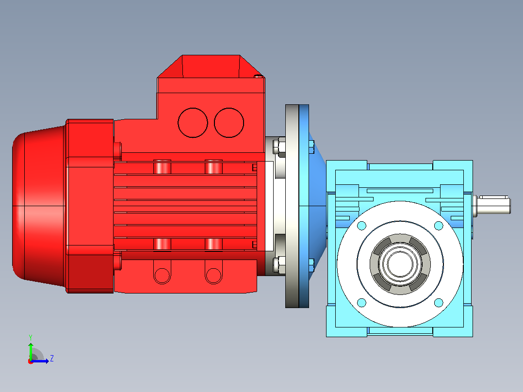 NMRV040蜗轮蜗杆减速机[RV40-E-80-0.12kW-DZ1]左视图
