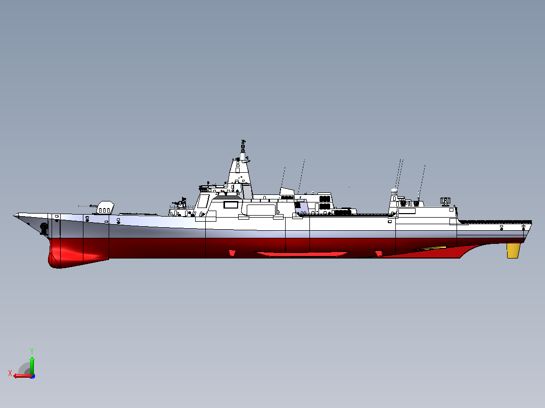 海军055A导弹驱逐舰后视图