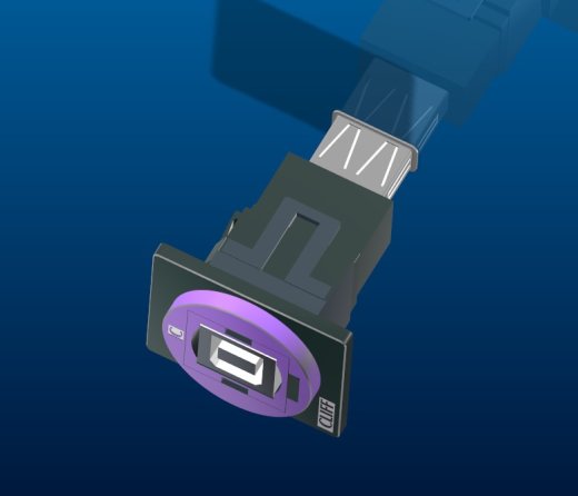 RS PRO，直板，面板安装，插座到插座B型到2.0 USB连接器缩略图