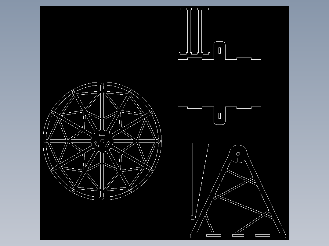 观光摩天轮模型激光雕刻图纸 dxf格式平面图档