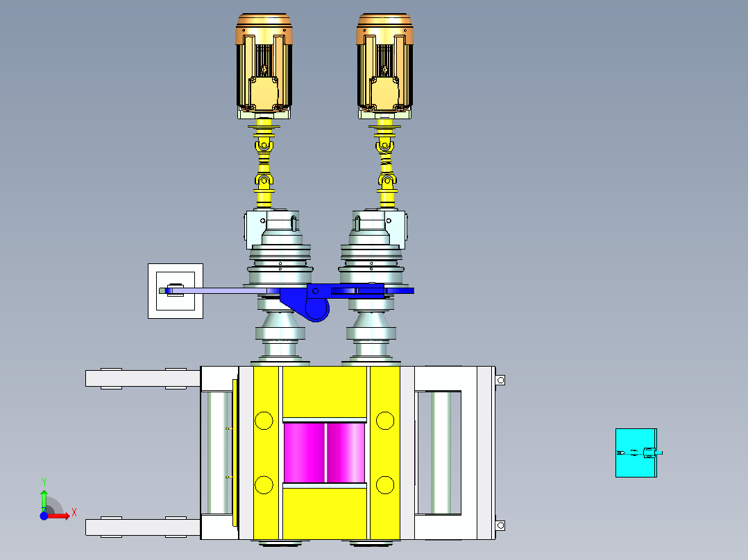 高压辊磨机辊破碎机前视图