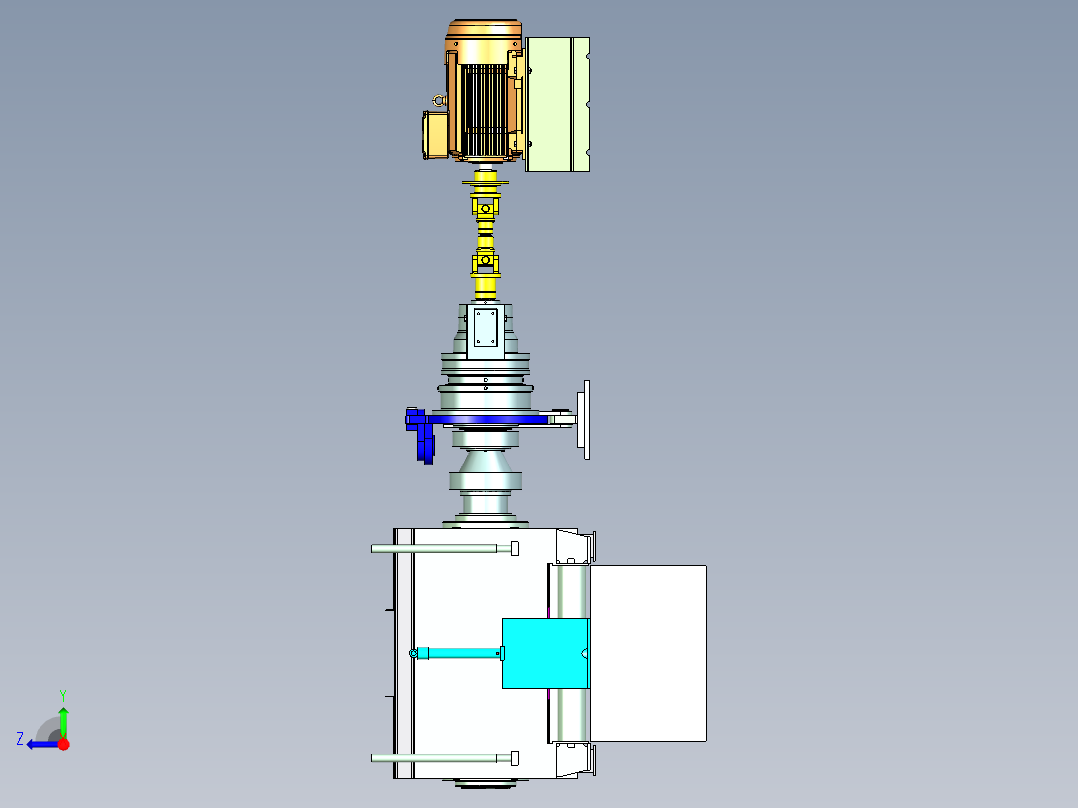 高压辊磨机辊破碎机右视图