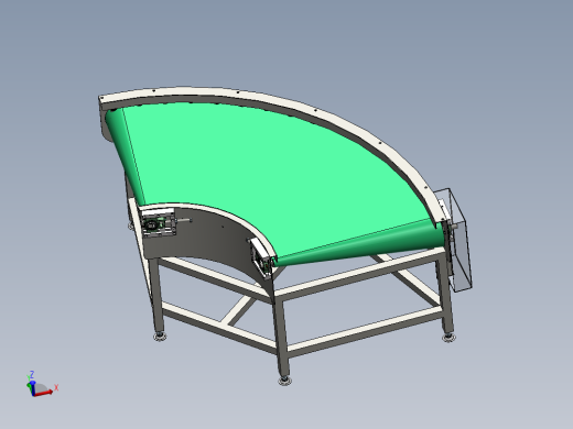 F737 90度转角皮带输送线转弯线图纸SW11