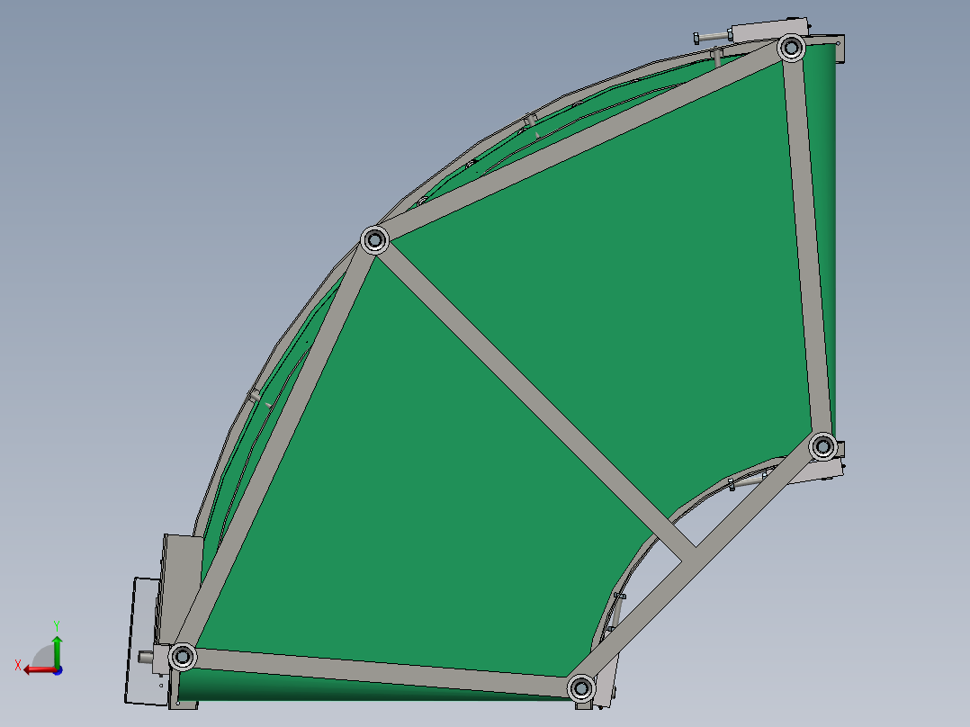 F737 90度转角皮带输送线转弯线图纸SW11后视图