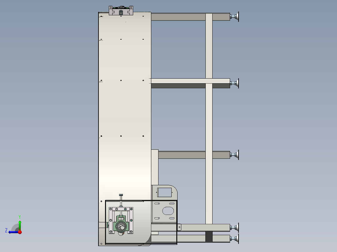 F737 90度转角皮带输送线转弯线图纸SW11右视图