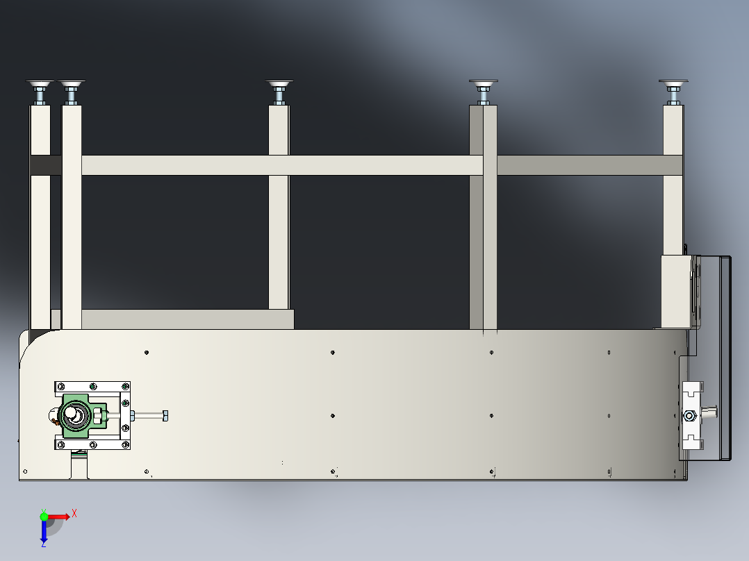 F737 90度转角皮带输送线转弯线图纸SW11俯视图