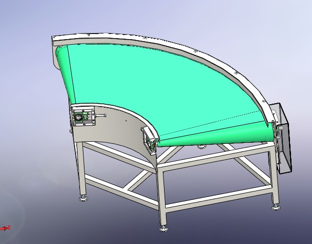 F737 90度转角皮带输送线转弯线图纸SW11