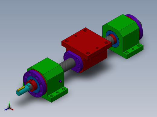 丝杠传动组件正等轴测缩略图
