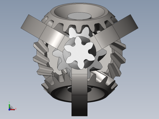 行星锥齿减速器三维建模图纸 Solidworks设计前视缩略图