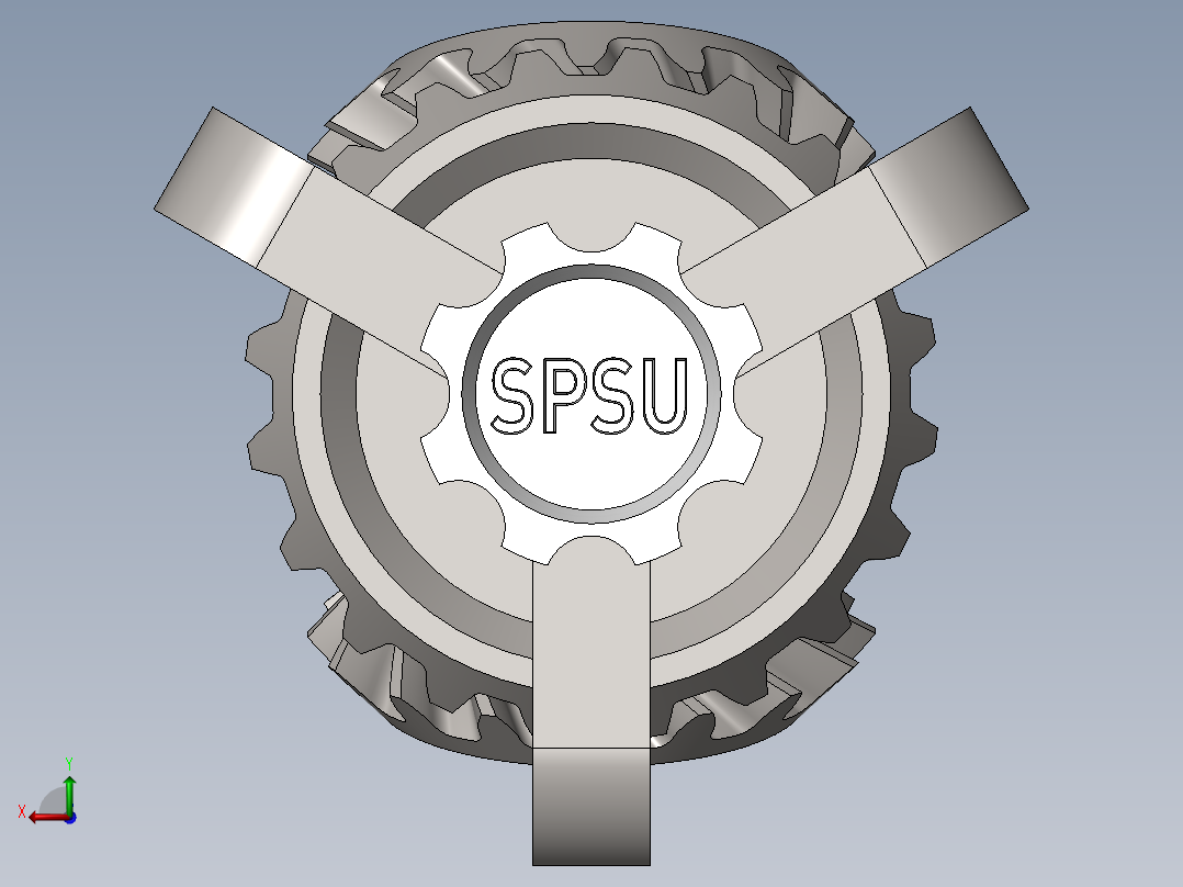 行星锥齿减速器三维建模图纸 Solidworks设计后视图