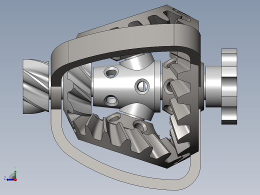 行星锥齿减速器三维建模图纸 Solidworks设计右视缩略图