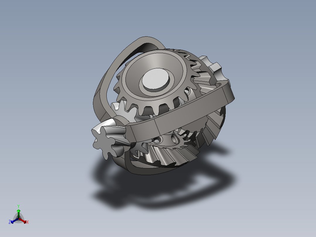 行星锥齿减速器三维建模图纸 Solidworks设计正等轴测图