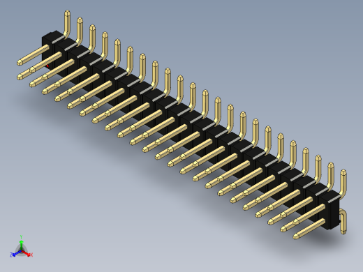 彩色公排针 100mil 2.54mm 系列-DS1022_black_46p_100mil_TypeSMT_rev1.0