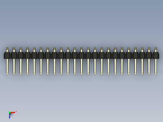 彩色公排针 100mil 2.54mm 系列-DS1022_black_46p_100mil_TypeSMT_rev1.0俯视缩略图