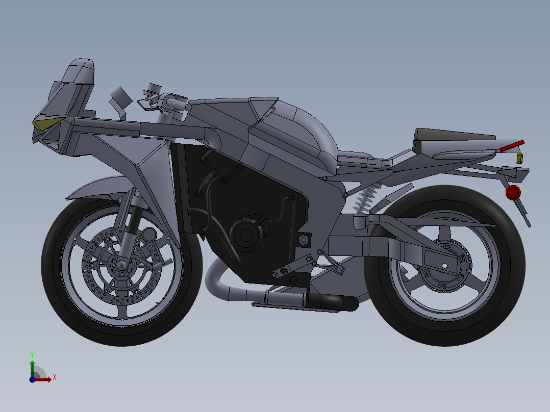 摩托车dragonfly-motorbike-SolidWorks2015主视图