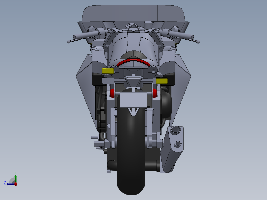 摩托车dragonfly-motorbike-SolidWorks2015右视图