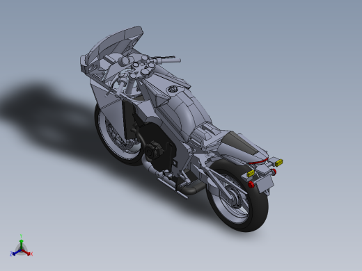 摩托车dragonfly-motorbike-SolidWorks2015正等轴测缩略图
