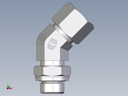 卡套式工业通用硬管接头EO_Adjustable_locknut_45_deg_elbow_VEE10ZSRCF前视缩略图