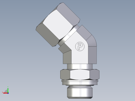 卡套式工业通用硬管接头EO_Adjustable_locknut_45_deg_elbow_VEE10ZSRCF后视缩略图