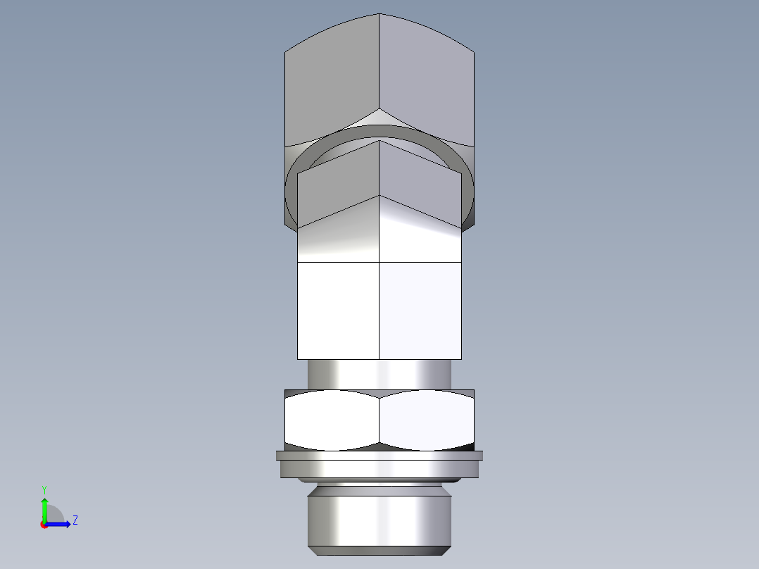 卡套式工业通用硬管接头EO_Adjustable_locknut_45_deg_elbow_VEE10ZSRCF左视图
