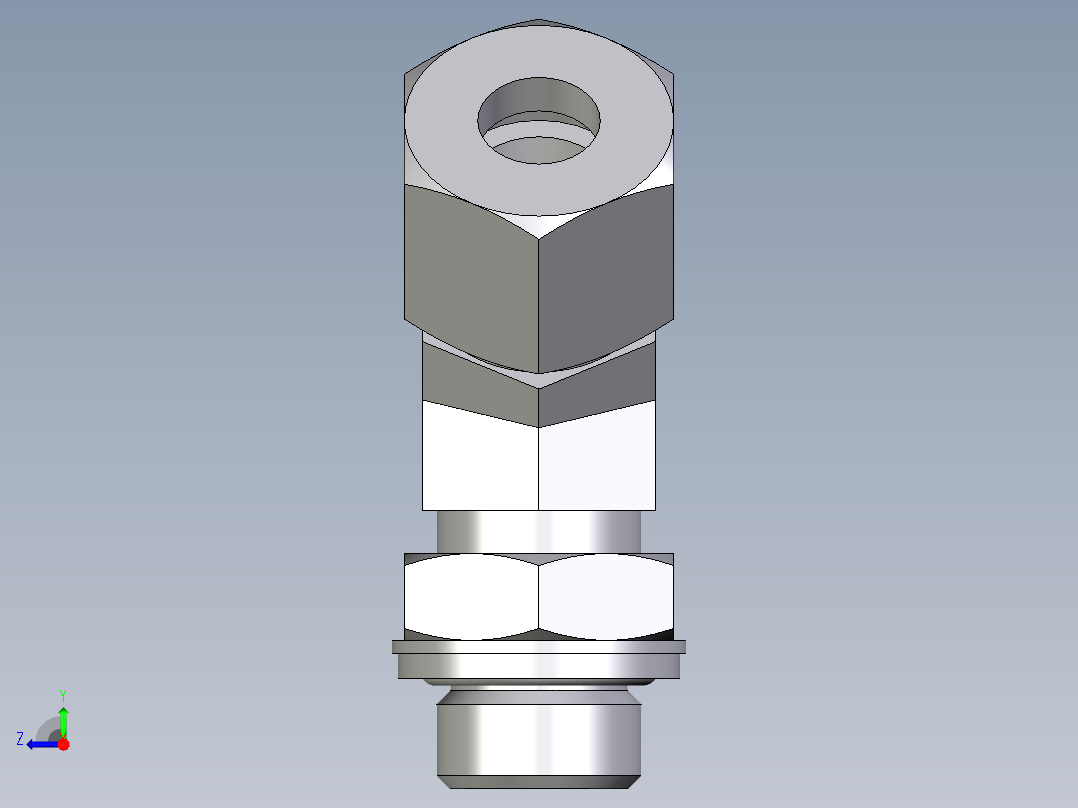 卡套式工业通用硬管接头EO_Adjustable_locknut_45_deg_elbow_VEE10ZSRCF右视图
