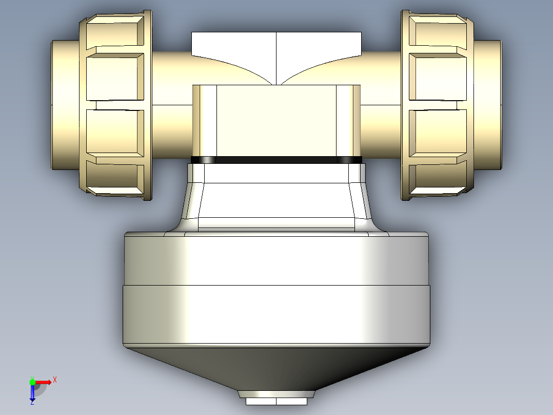 4DKMUIMCP NO-DA 气动隔膜阀、常开型双作用，女性联盟结束，公制系列PP-H俯视图