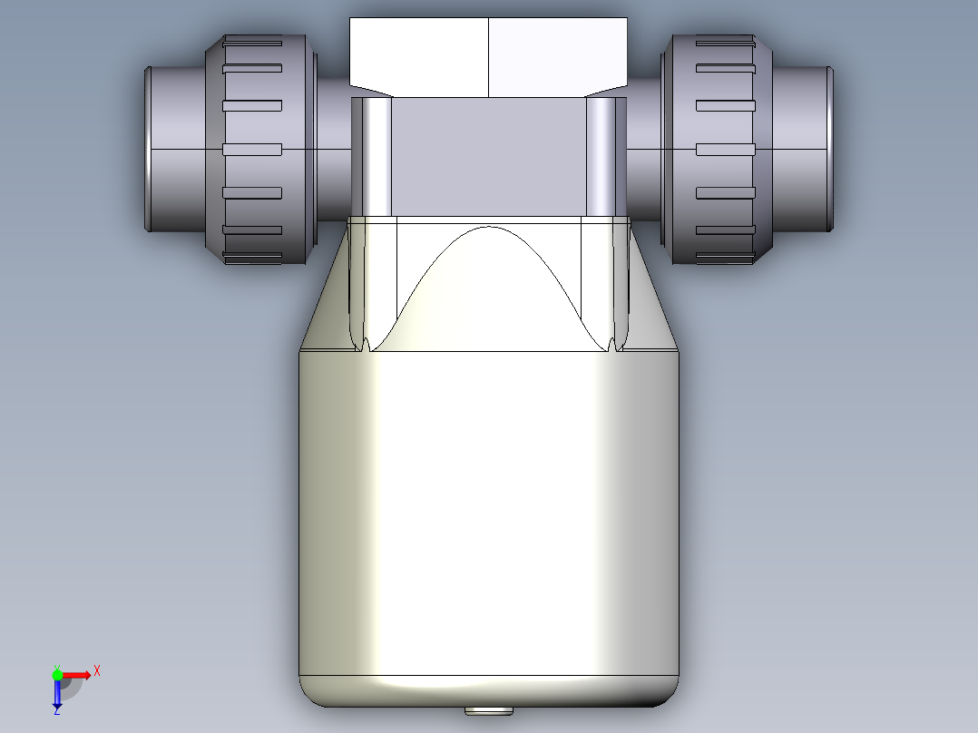 11DKPUAVCP NO 气动隔膜阀常开与溶剂焊接女性联盟结束，ASTM PVC-U系列俯视图