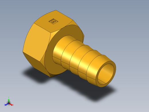水管接头Swivel Connector Female Garden Hose to Hose Barb 90GH-12-10正等轴测缩略图
